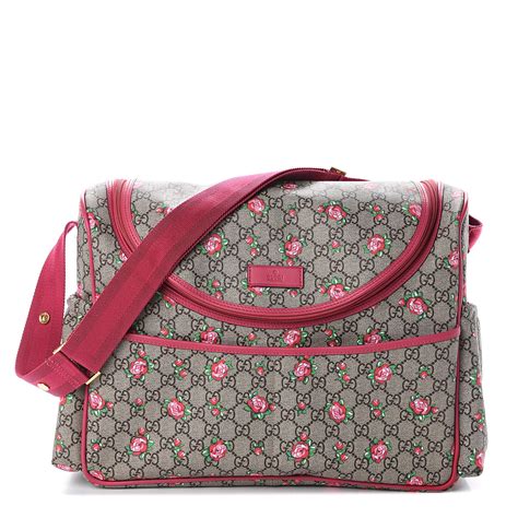 gucci supreme diaper bag black|Gucci monogram diaper bag pink.